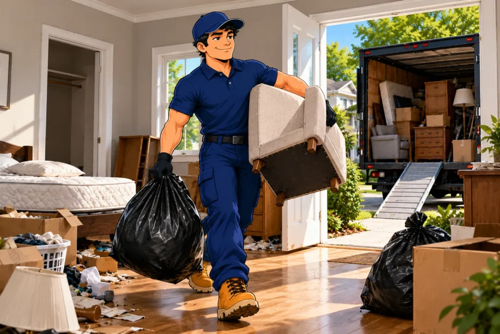 Rent-ready cleanout service removing tenant belongings in Pennsylvania